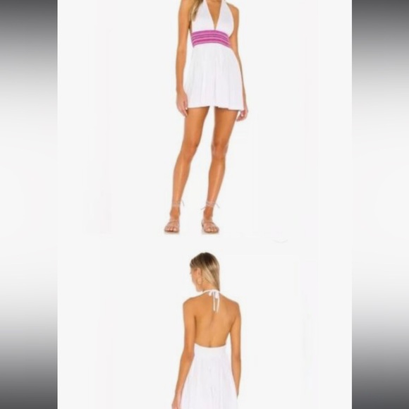 EUC Revolve Pitusa mini halter embroidered dress made in Peru size M - Picture 2 of 7